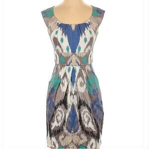 Max & Cleo Multicolor Watercolor Geo Mini Dress Size 2